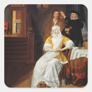 Sticker Carré Un docteur Visiting jeune Madame dans une chambre