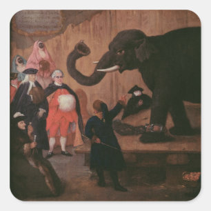 Sticker Carré Un éléphant montré à Venise (huile sur toile)