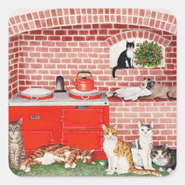 Sticker Carré Un Endroit Chaleureux (Devant)