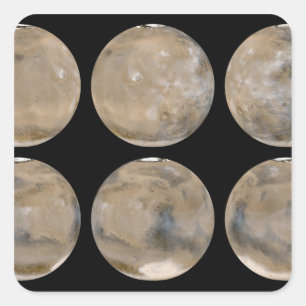 Sticker Carré Un été Mi-Du nord/hiver du sud sur Mars