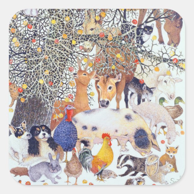 Sticker Carré Un festin savoureux (Devant)