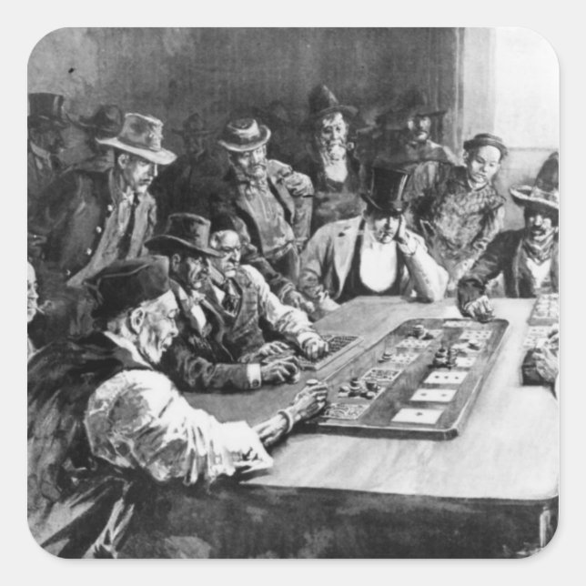 Sticker Carré Un jeu de Faro à El Paso (Devant)