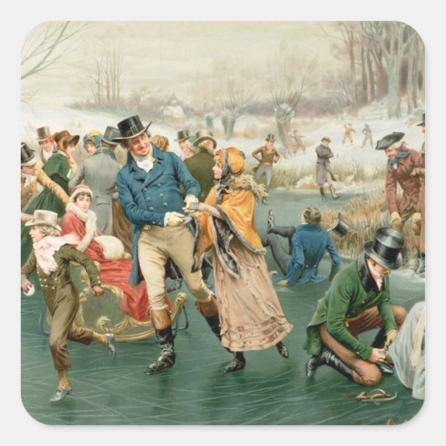 Sticker Carré Un joyeux Noël, tiré de la Pears Annual, 1907 (Devant)