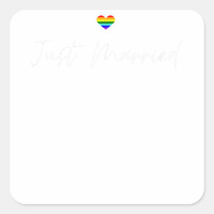 Sticker Carré Un Mariage gay marié LGBTQ Lesbian Bride Gay