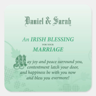 Sticker Carré Un Mariage irlandais qui félicite