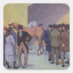 Sticker Carré Un matin chez Tattersall (huile sur la toile)