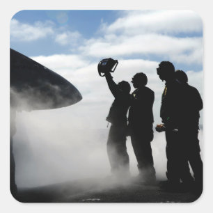 Sticker Carré Un membre d'équipage de conduite