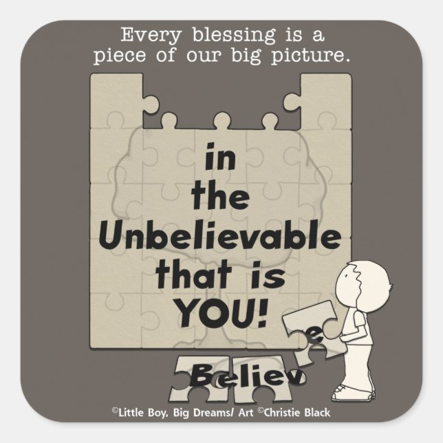 Sticker Carré Un morceau de la grande image (Devant)