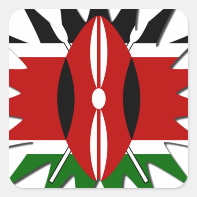 Sticker Carré Un Motif kenyan dynamique : un art 18 étoiles (Devant)