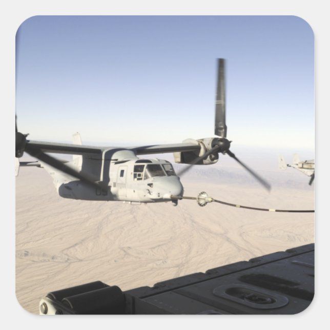 Sticker Carré Un MV-22 Osprey ravitaille le mi-vol (Devant)