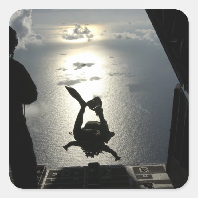 Sticker Carré Un pararescueman de la Force aérienne (Devant)