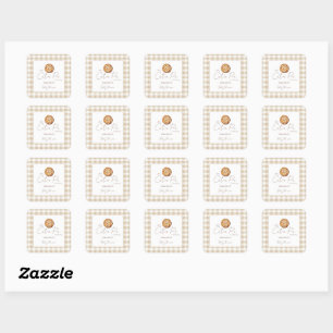Sticker Carré Un petit Baby shower à tarte Cutie Neutre