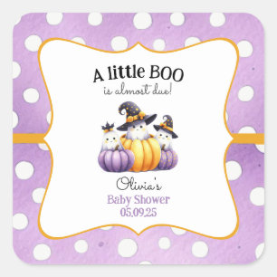 Sticker Carré Un petit Baby shower d'Halloween fantôme