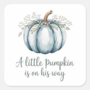 Sticker Carré Un petit citrouille est en route Baby shower