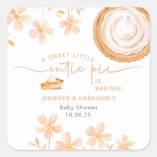 Sticker Carré Un Petit Gâteau Adorable Est En Train De Cuire S
