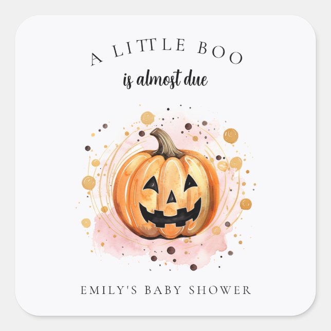 Sticker Carré Un petit livre est presque à Baby shower (Devant)