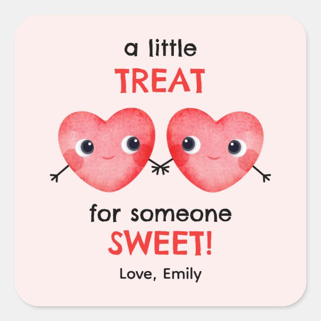 Sticker Carré Un petit régal pour un ami si doux petit coeur (Devant)