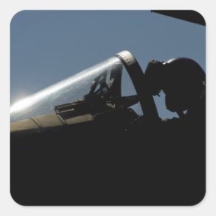 Sticker Carré Un pilote se prépare au décollage