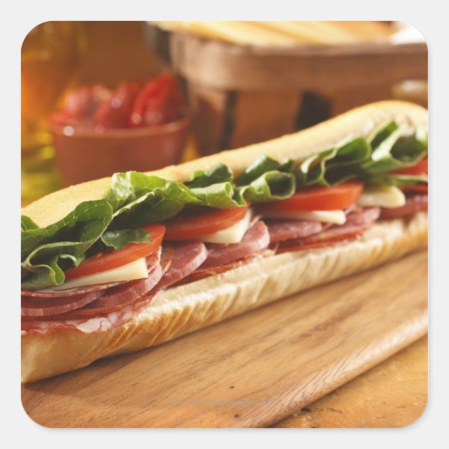 Sticker Carré Un sandwich italien avec 2 (Devant)