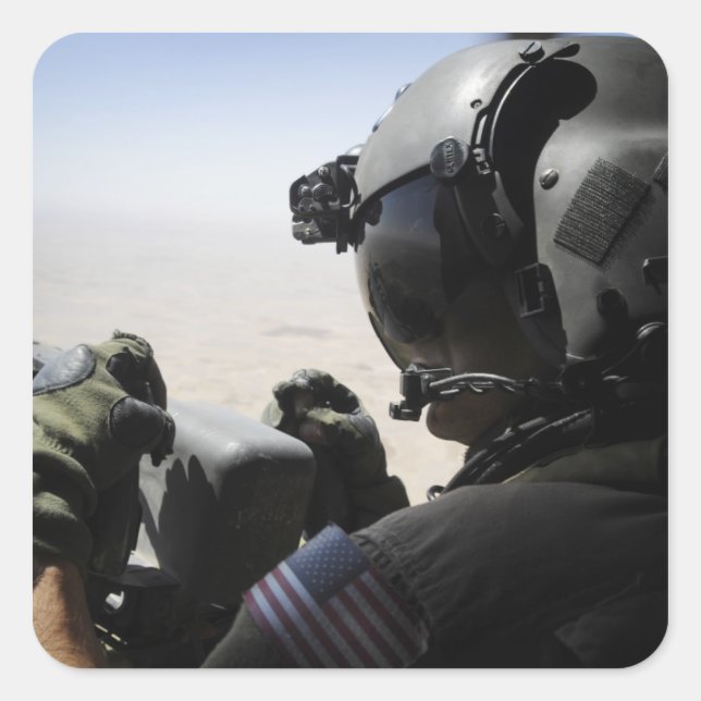 Sticker Carré Un soldat assure la sécurité (Devant)