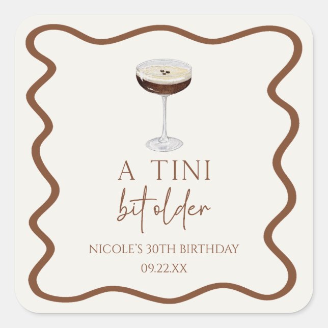 Sticker Carré Un Tini Un Peu Plus Ancien Expresso Martini Annive (Devant)