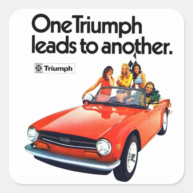 Sticker Carré un Triumph conduit à un autre TR6 (Devant)