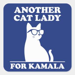Sticker Carré Une autre dame de chats pour Kamala Harris Cool Ch
