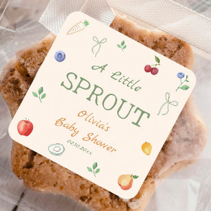Sticker Carré Une Baby Shower A Sprout