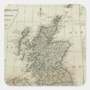 Sticker Carré Une carte complète des îles britanniques