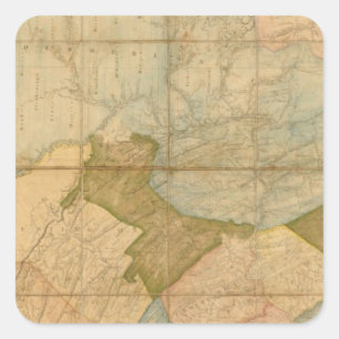 Sticker Carré Une carte de l'état de la Pennsylvanie