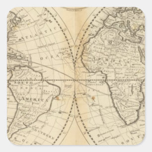 Sticker Carré Une carte du monde