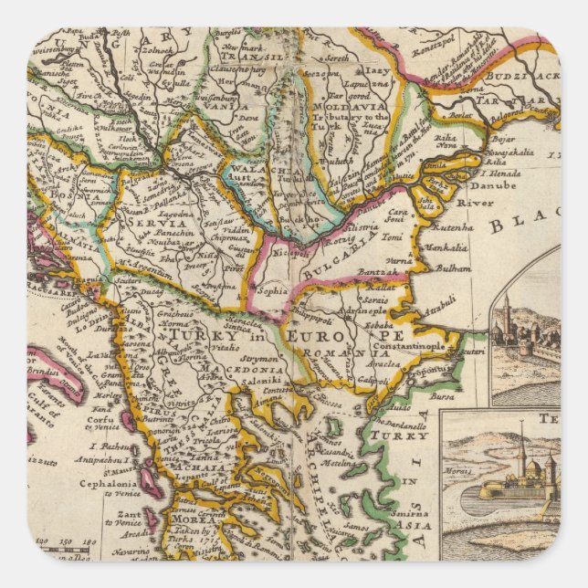 Sticker Carré Une carte générale de la Turquie en Europe (Devant)