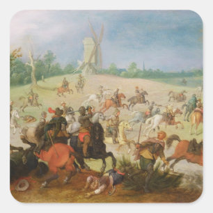 Sticker Carré Une cavalerie luttent