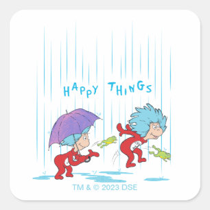 Sticker Carré Une chose deux choses heureuses