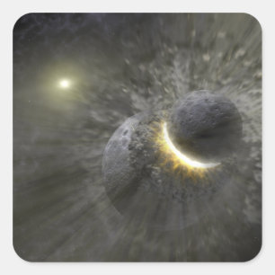 Sticker Carré Une collision entre des objets massifs dans l'espa