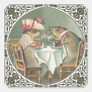 Sticker Carré Une date de poisson