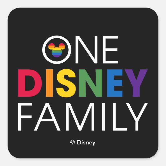 Sticker Carré Une famille Disney (Devant)