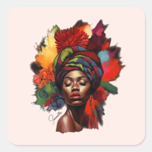 Sticker Carré Une femme afro-américaine capable