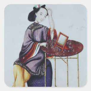Sticker Carré Une femme chinoise qui s'organise les cheveux