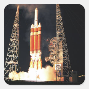 Sticker Carré Une fusée Delta IV Lourde se lève