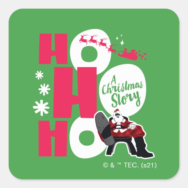 Sticker Carré Une histoire de Noël | Ho Ho Ho (Devant)