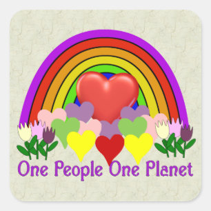 Sticker Carré Une planète un peuple