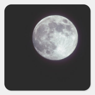 Sticker Carré Une pleine lune brillante dans un ciel nocturne no