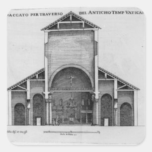 Sticker Carré Une section transversale de la vieille église de