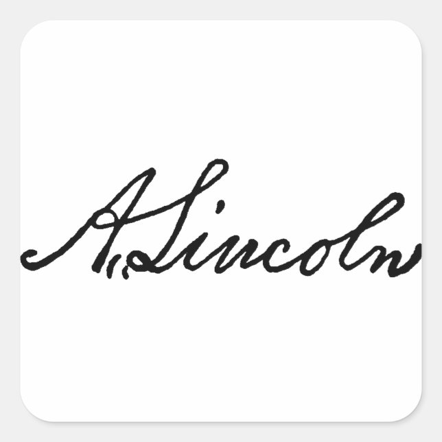 Sticker Carré Une signature Lincoln (Devant)