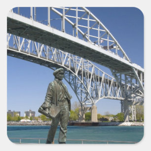 Sticker Carré Une statue de Thomas Edison par l'artiste local