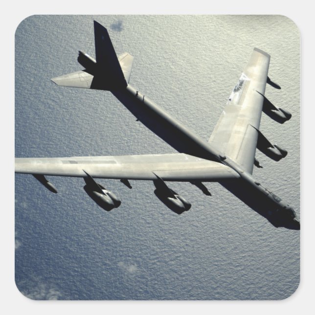 Sticker Carré Une Stratoforteresse B-52 en vol (Devant)