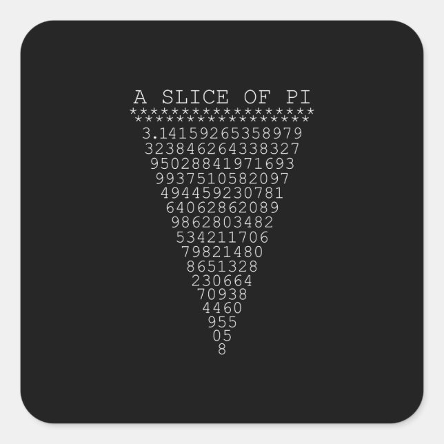 Sticker Carré Une tranche de chiffres Pi (Devant)