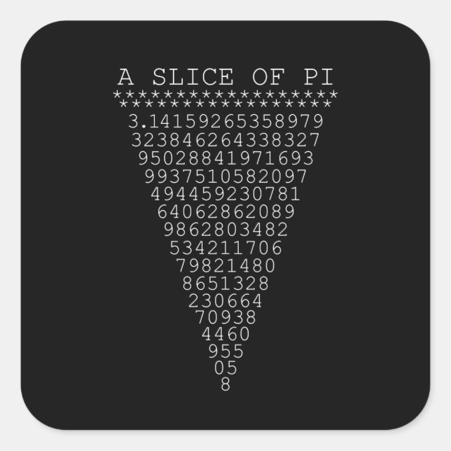 Sticker Carré Une tranche intelligente de Pi (Devant)