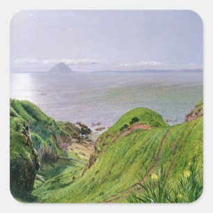 Sticker Carré Une vue d'Ailsa Craig et l'île d'Arran, 1860